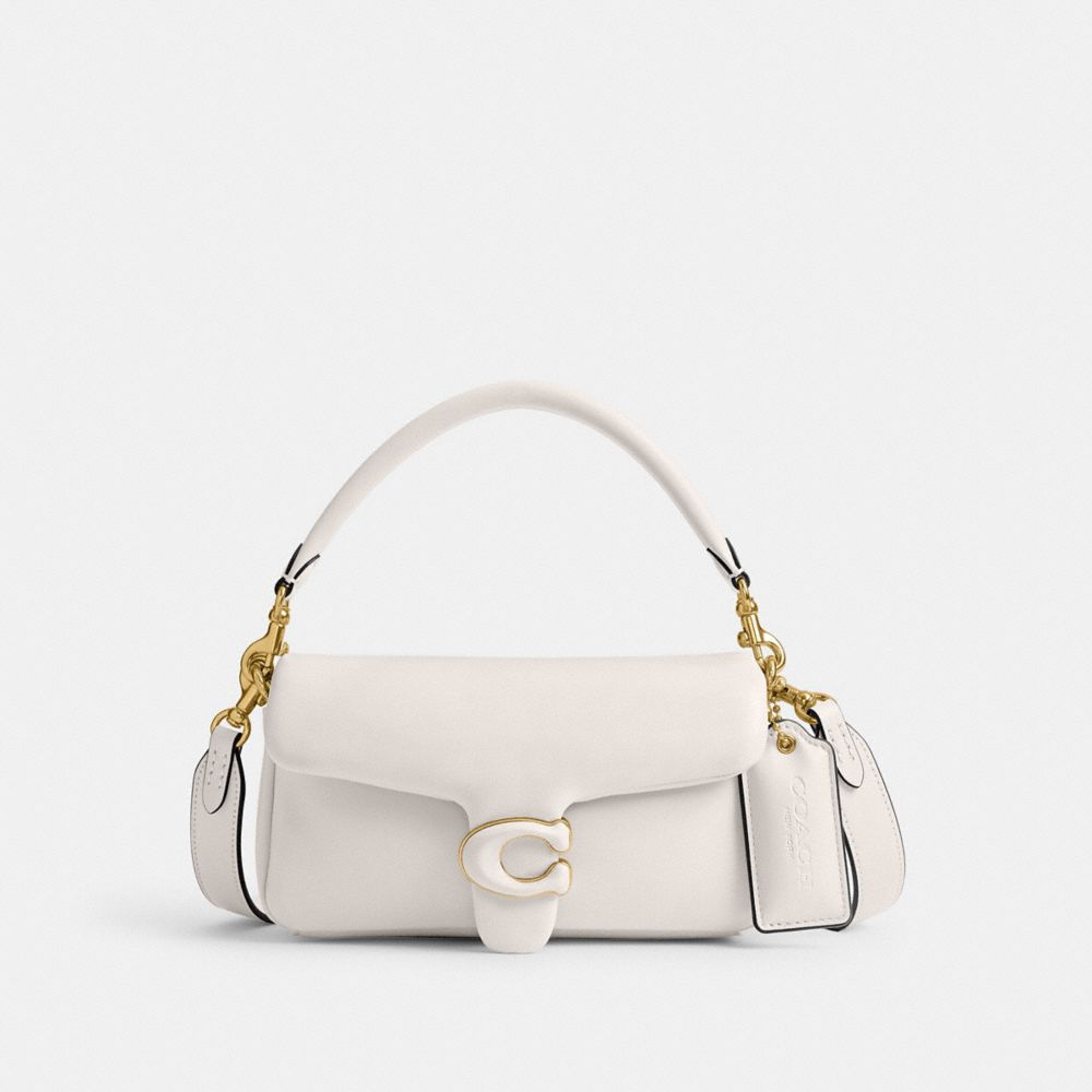 COACH®,PILLOW TABBY SHOULDER BAG 20,Nappa leather,Mini,Brass/Chalk,Front View