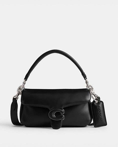 COACH®,PILLOW TABBY SHOULDER BAG 20,Nappa leather,Mini,Silver/Black,Front View