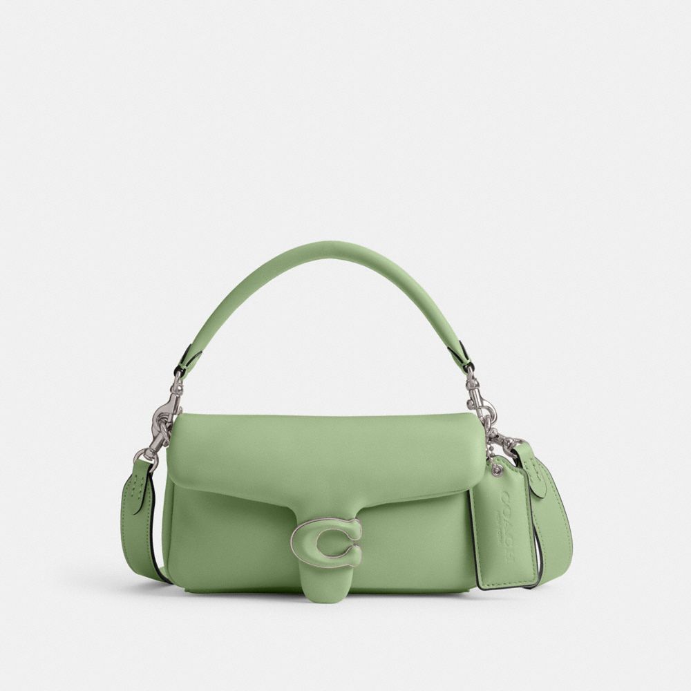 COACH®,PILLOW TABBY SHOULDER BAG 20,Nappa leather,Mini,Silver/Pale Pistachio,Front View