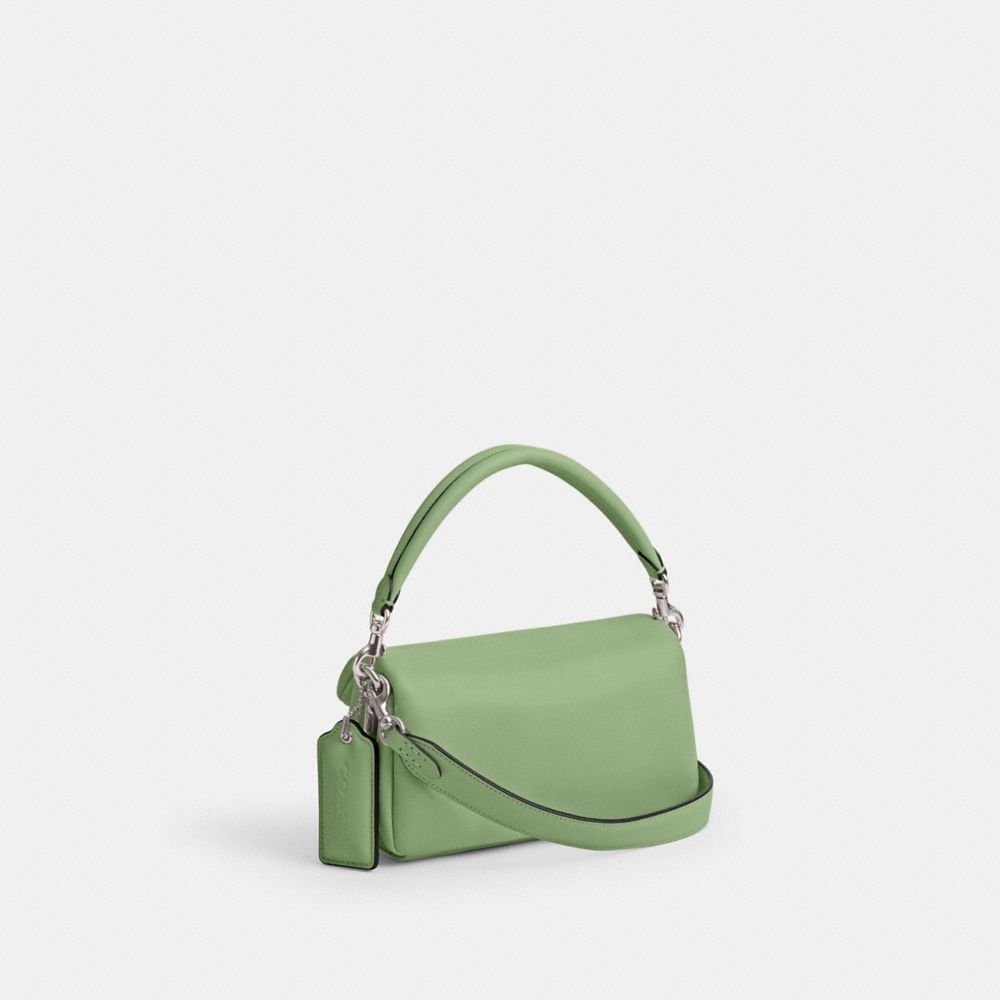 COACH®,PILLOW TABBY SHOULDER BAG 20,Nappa leather,Mini,Silver/Pale Pistachio,Angle View