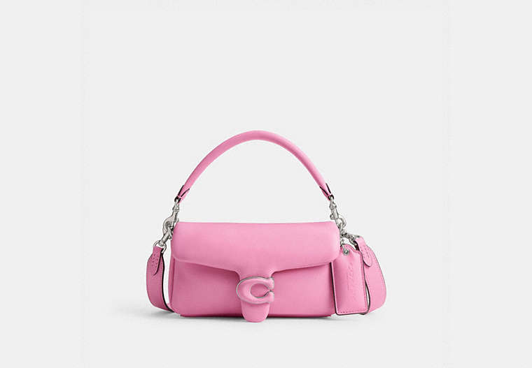 COACH®,PILLOW TABBY SHOULDER BAG 20,Mini,Silver/Vivid Pink,Front View