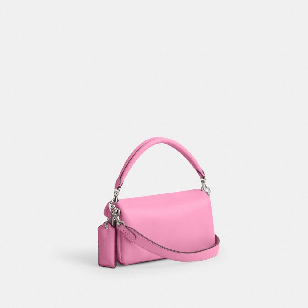COACH®,PILLOW TABBY SHOULDER BAG 20,Nappa leather,Mini,Silver/Vivid Pink,Angle View