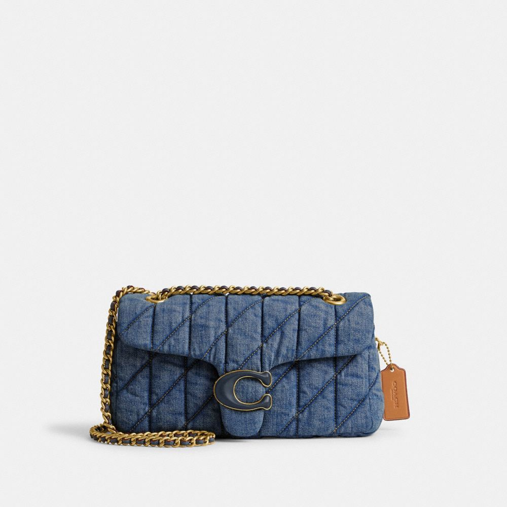 COACH®,TABBY SHOULDER BAG 26 WITH QUILTING,Nappa leather,Medium,Brass/Indigo,Front View image number 0