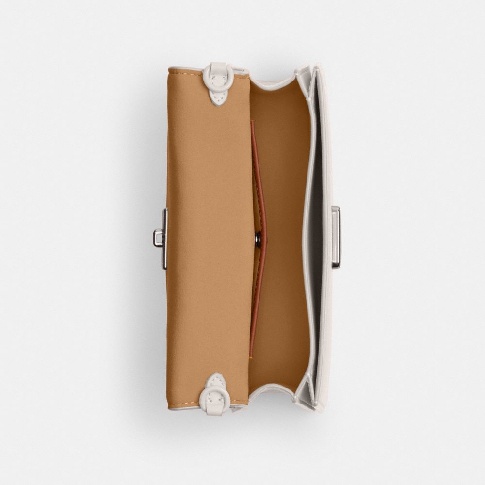 COACH®,Juno Bag,Leather,Shoulder Bag,Logo,Embossed,Casual,White,Inside View,Top View