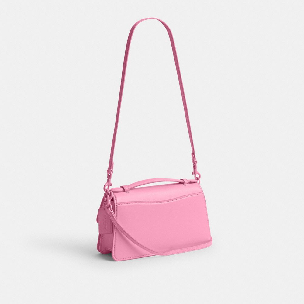 COACH®,JUNO BAG,Glovetanned Leather,Small,Silver/Vivid Pink,Angle View