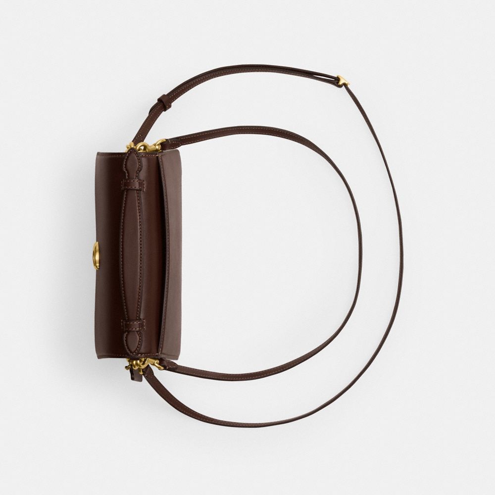 COACH®,Juno Bag,Leather,Shoulder Bag,Logo,Embossed,Casual,Brown