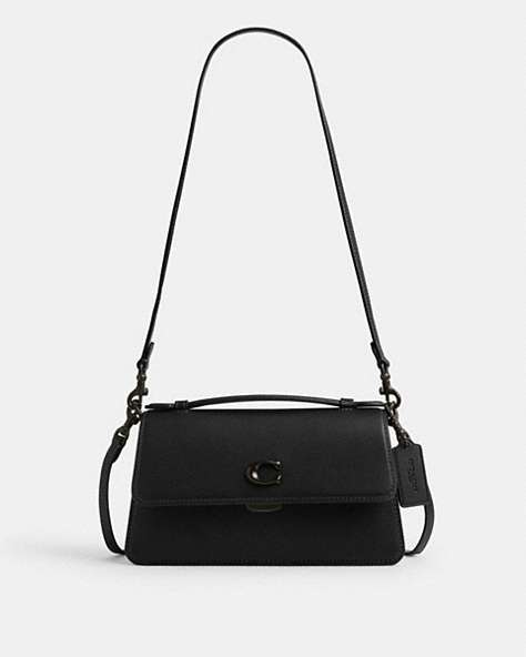 COACH®,JUNO BAG,Glovetanned Leather,Small,Matte Black/Black,Front View