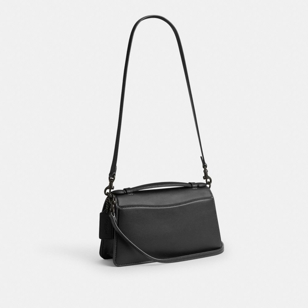 COACH®,JUNO BAG,Glovetanned Leather,Small,Matte Black/Black,Angle View