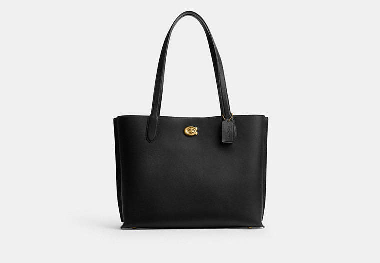 COACH®,WILLOW WORK TOTE 38,X-Large,Brass/Black,Front View