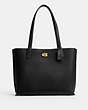 COACH®,WILLOW WORK TOTE 38,X-Large,Brass/Black,Front View