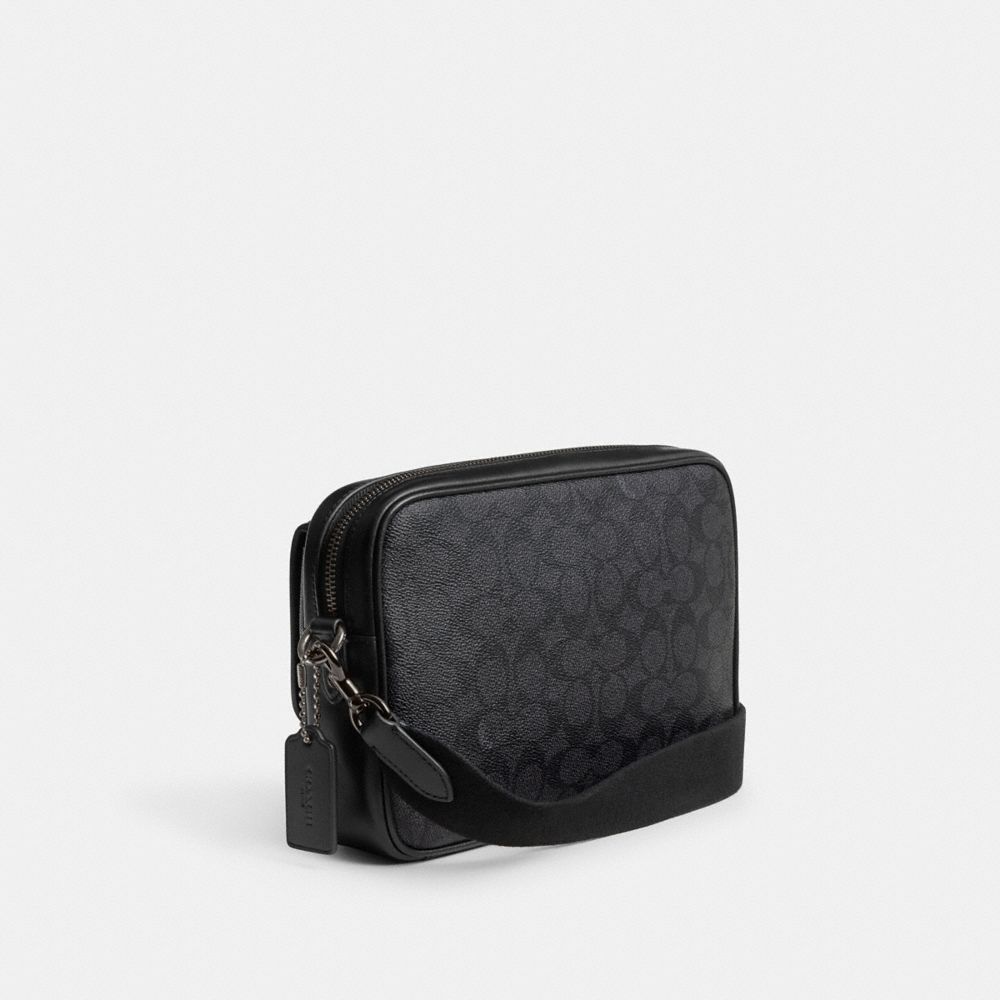 Coach Charter Flap Crossbody 24 In Signature Canvas In Charcoal
