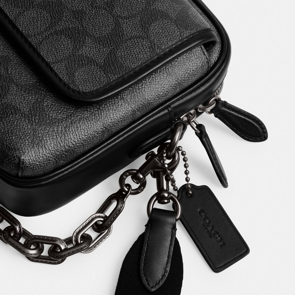Coach Charter Flap Crossbody 24 In Signature Canvas In Charcoal