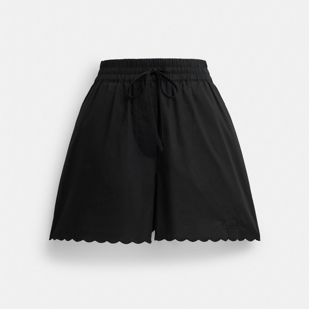 COACH®,COTTON SET SHORTS IN ORGANIC COTTON,Black,Front View