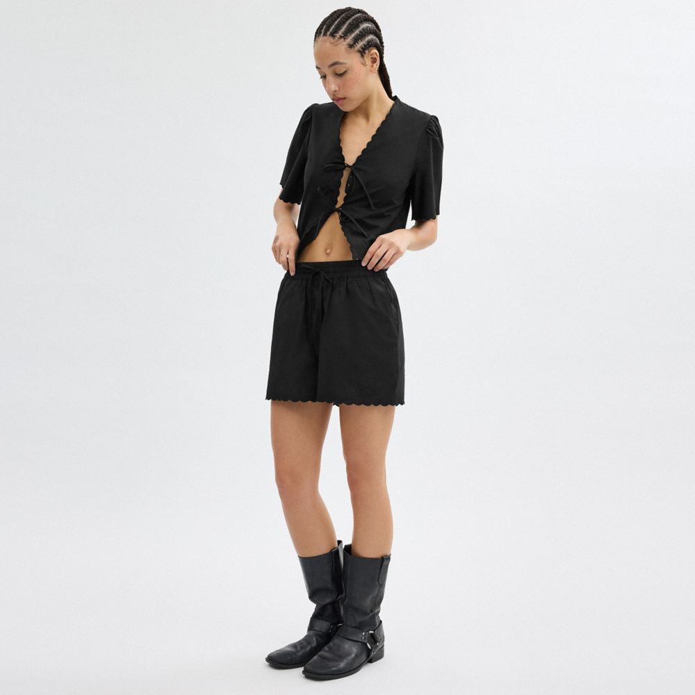 COACH®,コットン セット ショーツ・オーガニック コットン,ボトムス,ﾌﾞﾗｯｸ