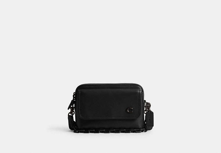 COACH®,CHARTER FLAP CROSSBODY 24,Small,Black,Front View image number 0