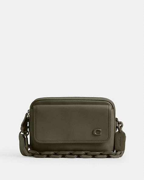 COACH®,CHARTER FLAP CROSSBODY 24,Small,Army Green,Front View