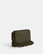 COACH®,CHARTER FLAP CROSSBODY 24,Glovetanned Leather,Small,Army Green,Angle View