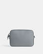 COACH®,CHARTER FLAP CROSSBODY 24,Glovetanned Leather,Small,Grey Blue,Back View