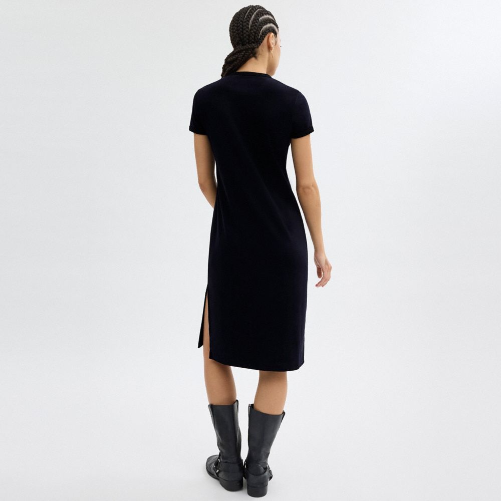 COACH®,90'S T-SHIRT DRESS IN ORGANIC COTTON,Organic Cotton,Navy,Scale View