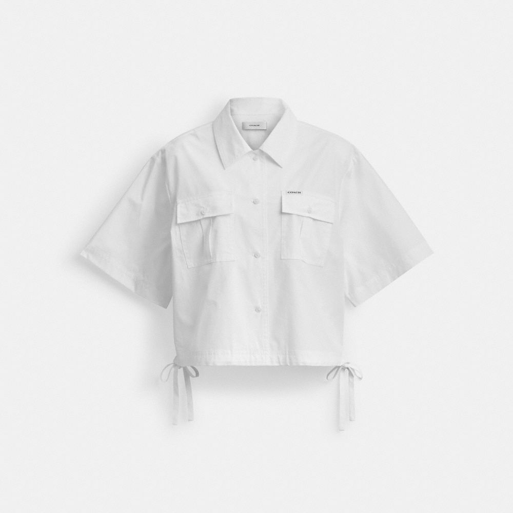COACH®,SHIRT IN ORGANIC COTTON,White,Front View