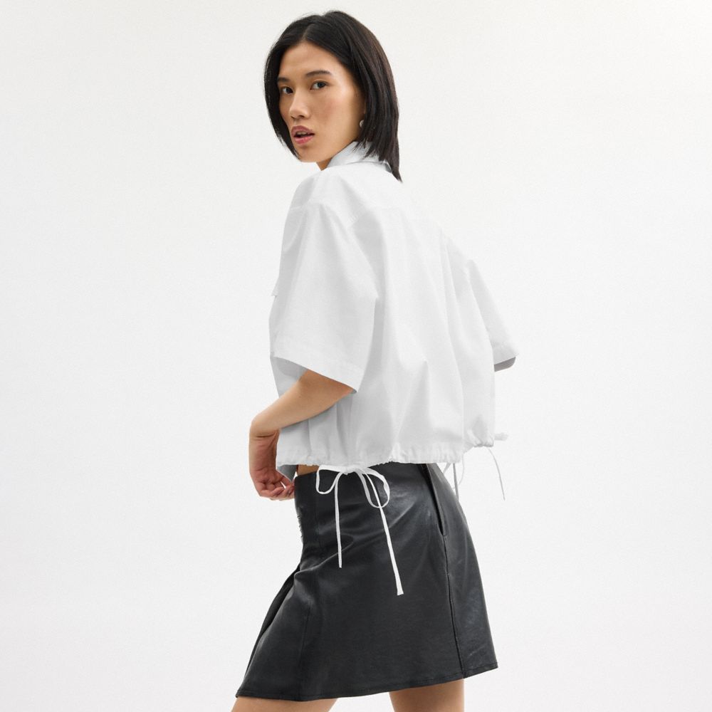 COACH®,CHEMISE EN COTON BIOLOGIQUE,Blanc,Scale View