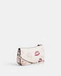 COACH®,PENN SHOULDER BAG WITH LIP PRINT,Glovetan Leather,Mini,Silver/Chalk Multi,Angle View