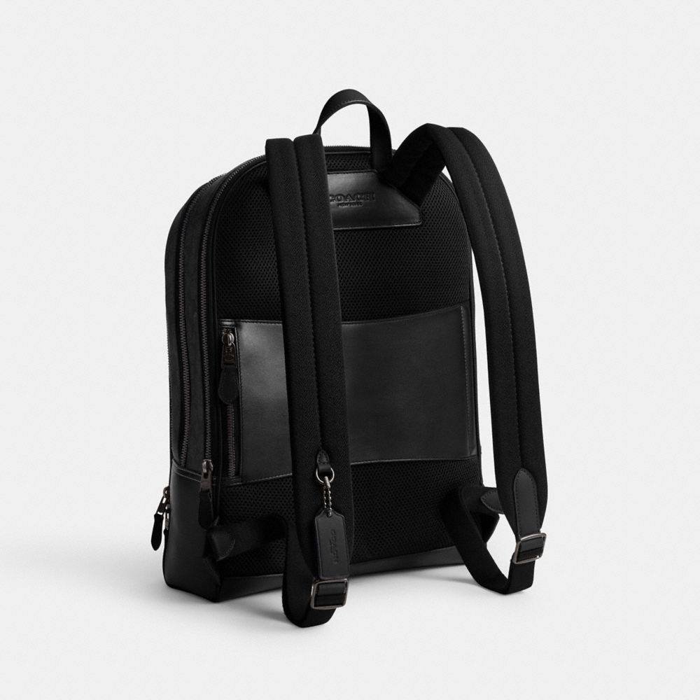 COACH®,SAC À DOS GOTHAM EN TOILE SIGNATURE,Anthracite,Angle View