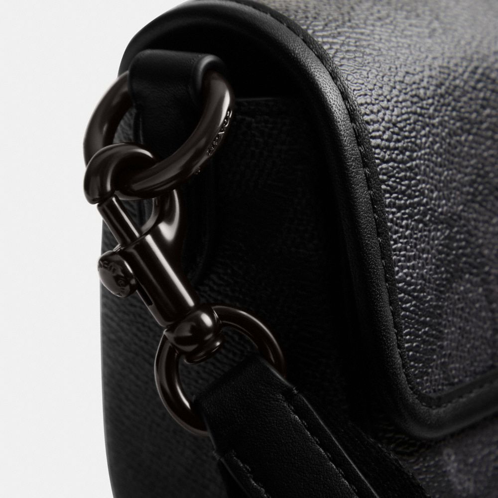 Coach Charter Flap Crossbody 18 In Signature Canvas In Charcoal