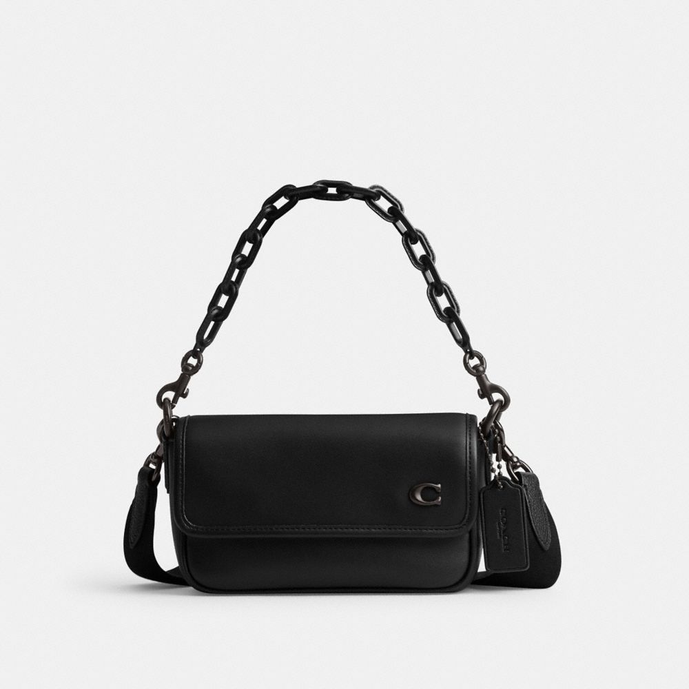COACH®,CHARTER FLAP CROSSBODY 18,Mini,Black,Front View image number 0