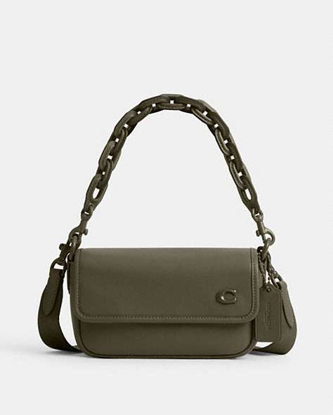 COACH®,CHARTER FLAP CROSSBODY 18,Mini,Army Green,Front View
