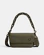 COACH®,CHARTER FLAP CROSSBODY 18,Glovetanned Leather,Mini,Army Green,Front View