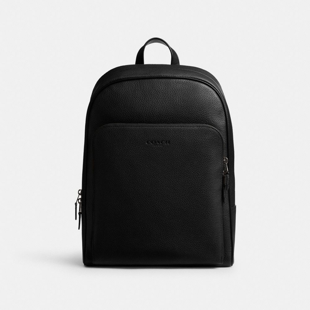 COACH®,SAC À DOS GOTHAM,Cuir de veau,Noir,Front View