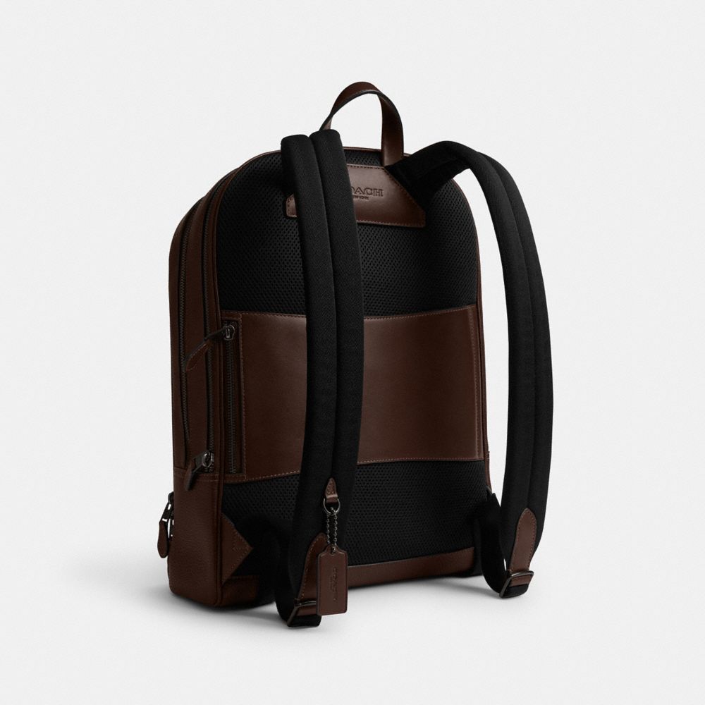 COACH®,Gotham Backpack,Leather,Mesh,Backpack,Logo,Breathable,Work,,Angle View