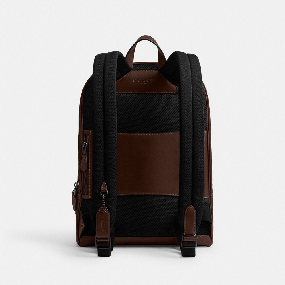 COACH®,Gotham Backpack,Leather,Mesh,Backpack,Logo,Breathable,Work,,Back View