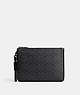 COACH®,CHARTER POUCH IN SIGNATURE CANVAS,Small,Charcoal,Front View