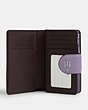 COACH®,MEDIUM CORNER ZIP WALLET,Leather,Mini,Silver/Light Violet,Inside View,Top View