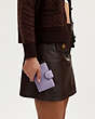COACH®,MEDIUM CORNER ZIP WALLET,Leather,Mini,Silver/Light Violet,Detail View