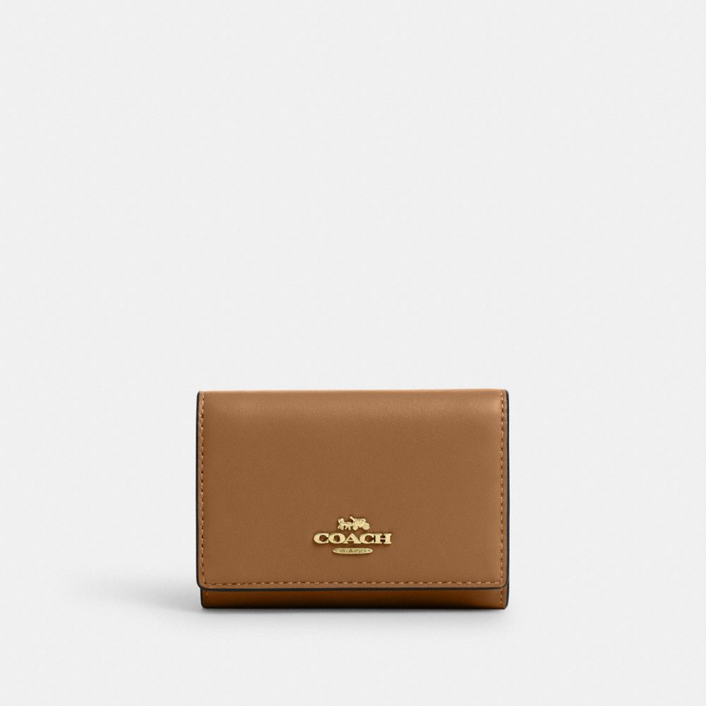 COACH®,Micro Wallet,Calfskin Leather,Tri Fold,Logo,Casual,,Front View