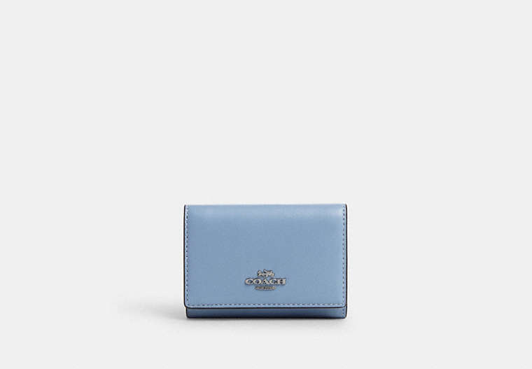 Shop Coach Outlet Micro Wallet In Blue