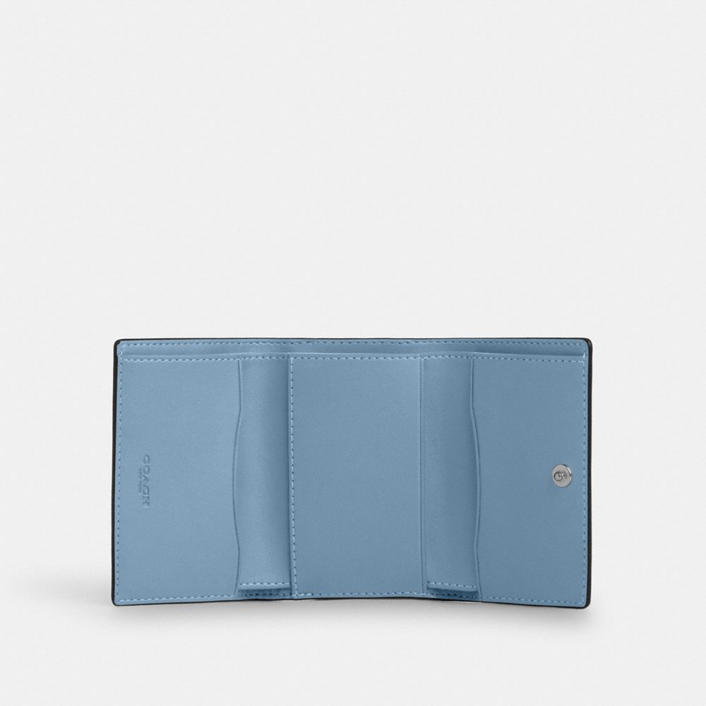 COACH®,Micro Wallet,Calfskin Leather,Tri Fold,Logo,Casual,,Inside View,Top View