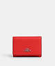 COACH®,MICRO WALLET,Leather,Mini,Silver/Miami Red,Front View