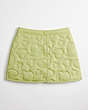 COACH®,Coachtopia Loop Quilted Heart Mini Skirt,Recycled Polyester,Pale Lime,Front View