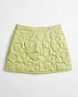 COACH®,Coachtopia Loop Quilted Heart Mini Skirt,Recycled Polyester,Pale Lime,Back View