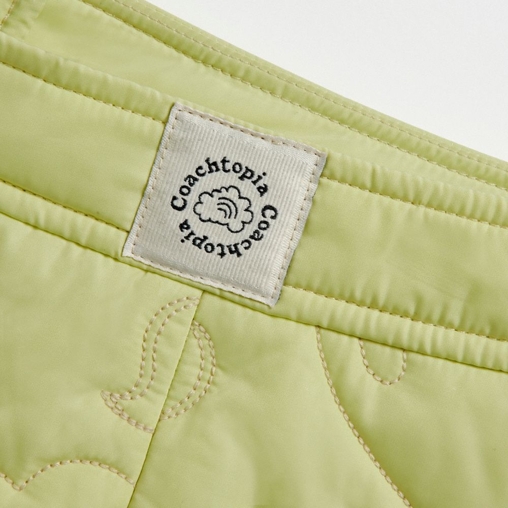 COACH®,Coachtopia Loop Quilted Heart Mini Skirt,Recycled Polyester,Polyester,A-Line,No Embellishment,Casual,Green