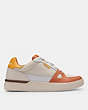 COACH®,CLIP COURT LOW TOP SNEAKER,mixedmaterial,Honeycomb,Angle View