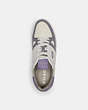 COACH®,CLIP COURT LOW TOP SNEAKER,mixedmaterial,Light Violet,Inside View,Top View