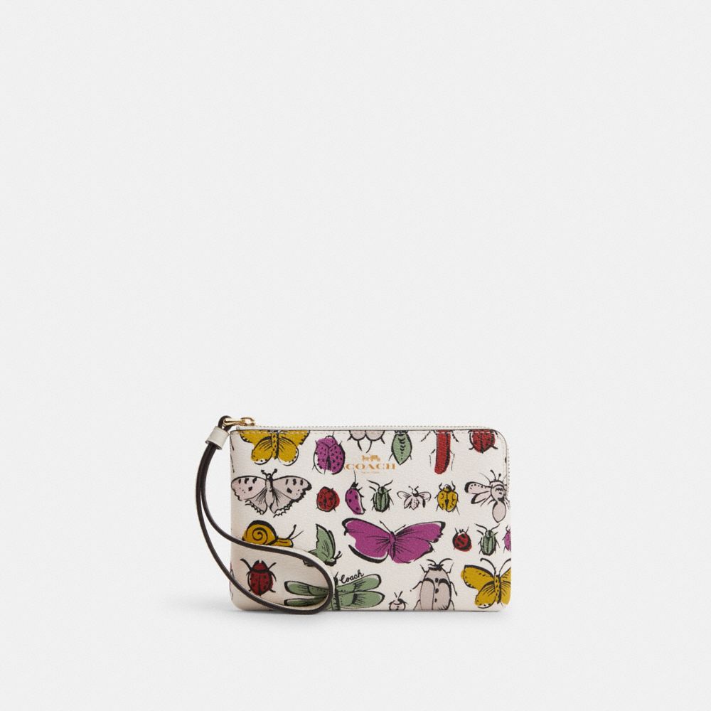 Corner Zip Wristlet With Creature Print