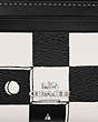 COACH®,MINI SKINNY ID CASE WITH CHECKERBOARD PRINT,pvc,Silver/Black/Chalk