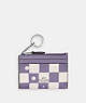 COACH®,MINI SKINNY ID CASE WITH CHECKERBOARD PRINT,pvc,Silver/Light Violet/Chalk,Front View