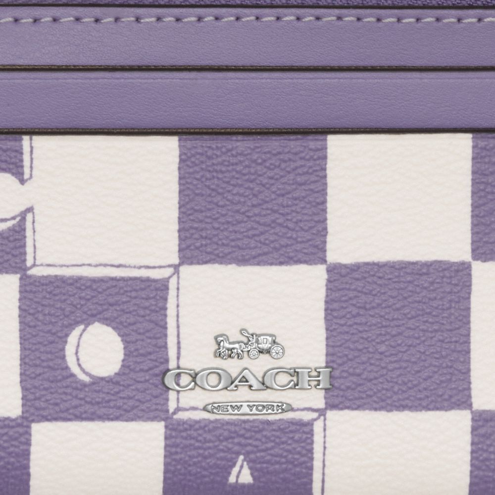 COACH®,MINI SKINNY ID CASE WITH CHECKERBOARD PRINT,Novelty Print,Silver/Light Violet/Chalk